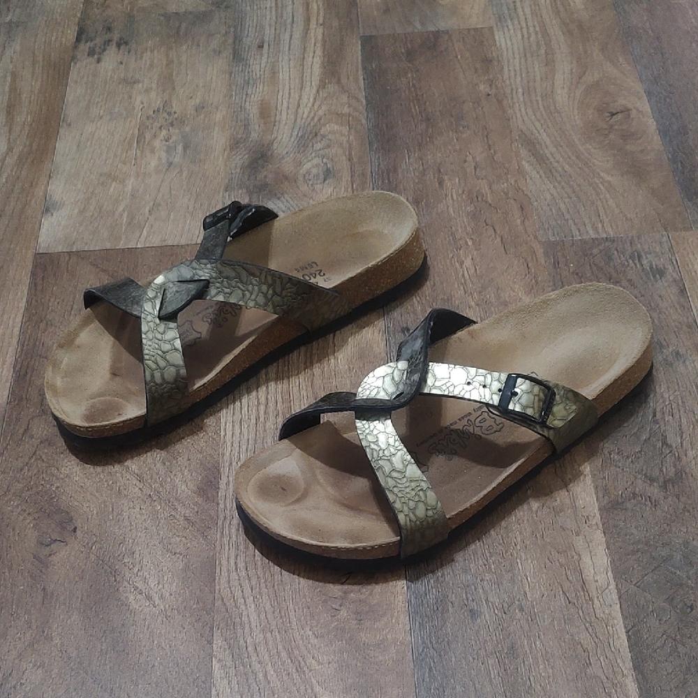 Birki's By Birkenstock Sylt Birko Flor Turquoise Sandals 37 EU 6 US